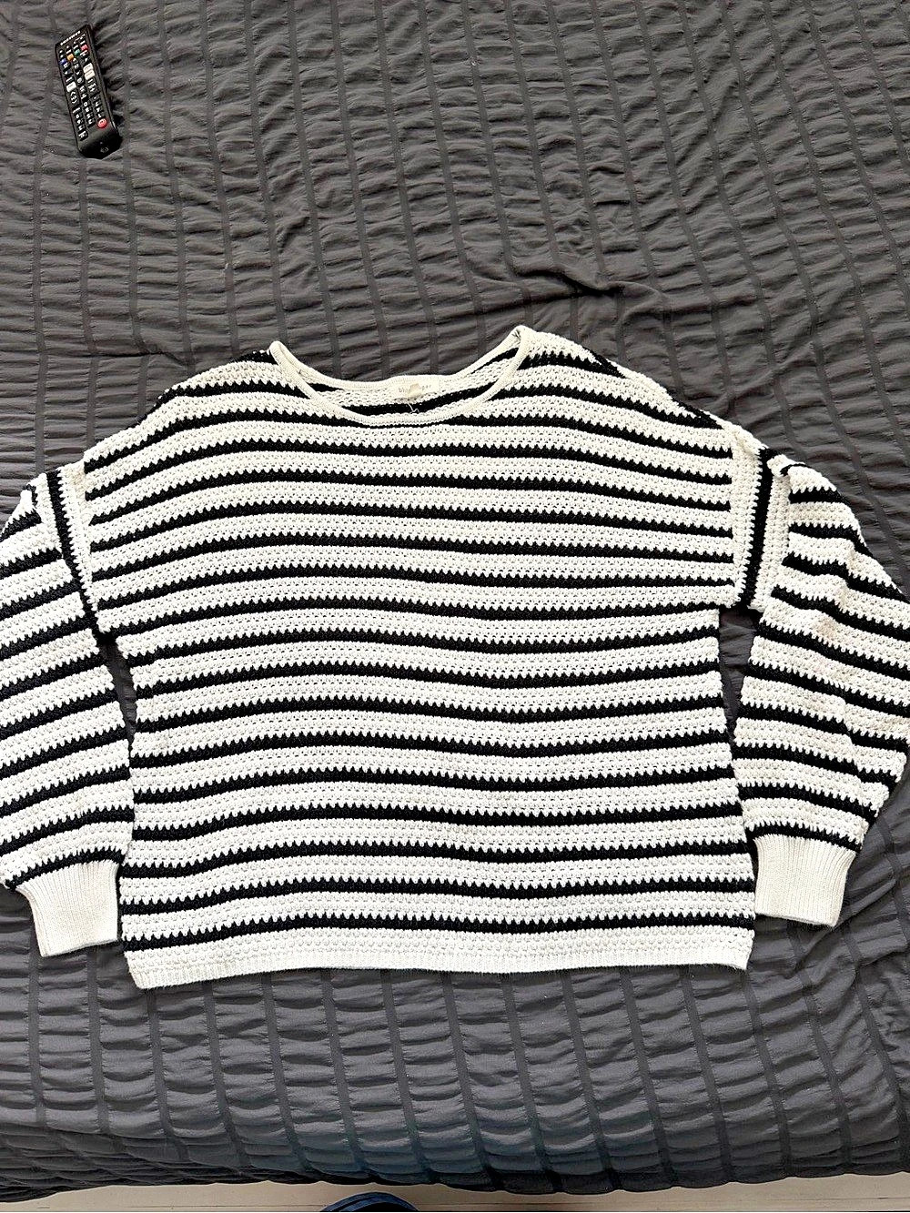 blu pepper Striped Sweater in Black & White Size Small Like New